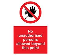Viking Signs PA30-A2P-AC "No Unauthorised Persons Allowed Beyond This Point" Sign, Aluminium Composite, 600 mm H x 400 mm W