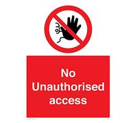 Viking Signs PA5590-A3P-V "No Unauthorised Access" Sign, Vinyl, 400 mm H x 300 mm W