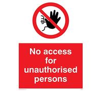 Viking Signs PA5686-A5P-V "No Access For Unauthorised Persons" Sign, Vinyl, 200 mm H x 150 mm W