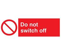 Viking Signs PM40-L62-AC "Do Not Switch Off" Sign, Aluminium Composite, 200 mm H x 600 mm W