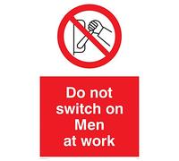 Viking Signs PM45-A2P-AC "Do Not Switch On Men At Work" Sign, Aluminium Composite, 600 mm H x 400 mm W