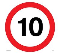 Viking Signs PR543-S40-3M "10" Mph Or 10Kph Road Speed Symbol Sign, 3 mm Rigid Plastic, 400 mm H x 400 mm W