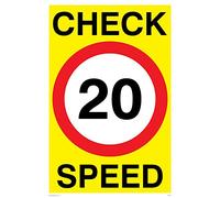 Viking Signs PR547-A2P-V "Check 20 Speed" Sign, Vinyl, 600 mm H x 400 mm W