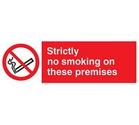 Viking Signs PS17-L31-3M "Strictly No Smoking On These Premises" Sign, Plastic, 3 mm Rigid, 100 mm H x 300 mm W