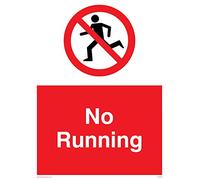 Viking Signs PV5256-A5P-V "No Running" Sign, Vinyl, 200 mm H x 150 mm W