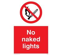 Viking Signs PV646-A6P-V "No Naked Lights" Sign, Vinyl, 150 mm H x 100 mm W