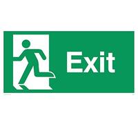 Viking Signs SB444-L42-3M "Exit" Sign, Left No Arrow, 3 mm Rigid Plastic, 200 mm H x 400 mm W
