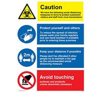 Viking Signs Social distancing measures for retail and business sign - Aluminium Composite 3mm