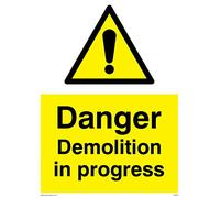 Viking Signs WC478-A5P-V "Danger Demolition In Progress" Sign, Vinyl, 200 mm H x 150 mm W