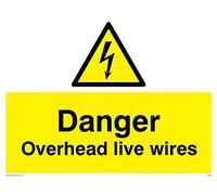 Viking Signs WE95-A3L-AC "Danger Overhead Live Wires" Sign, Aluminium Composite, 300 mm H x 400 mm W