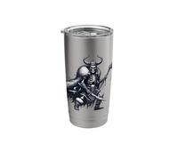 Viking Skeleton Warrior Valhalla Skull Axe Cool Dark Gothic Stainless Steel Insulated Tumbler