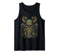 Viking Skull Helmet Axes Walhalla Mythology Viking Tank Top
