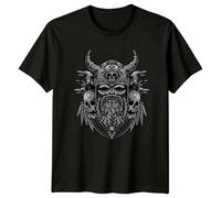 Viking Skull Helmet Ravens Men's T-Shirt Women's Tee Graphic Unisex Top, Norse Mythology Design