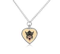 Viking Skull Norse Mythology Custom Urn Necklace for Ashes Heart Keepsake Pendant Jewelry Memorial Cremation