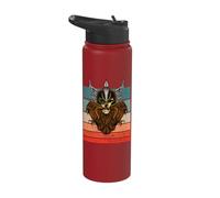 Viking Skull Viking Helmet Skull with Wings Viking Art Stainless Steel Insulated Water Bottle