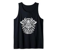 Viking Skull Warrior Norse Mythology Axes Ravens Longship Tank Top
