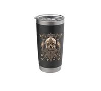 Viking Skull with Beard - Viking Axe - Viking Drinking Horn Stainless Steel Insulated Tumbler