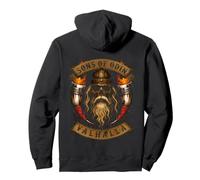 Viking Skull with Helmet and Beard - Sons of Odin - Valhalla Pullover Hoodie