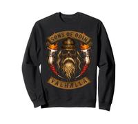 Viking Skull with Helmet and Beard - Sons of Odin - Valhalla Sweatshirt