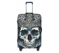 Viking Skull with Horns and Helmet Luggage Covers for Suitcase Dustproof Anti-Scratch, Stylish Suitcase Covers for Luggage Fit for 29-32 Inch Luggage