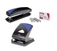 Viking Stapler Full strip 24/6 26/6 Black, Blue 20 Sheets Metal + Hole Punch + 1,000 Staples