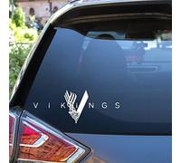 Viking Sticker Vikings Sticker Car Sticker "Vikings" with Viking Axe Design - White Film for Car Rear Window, Window, Truck Bumper for Fridge (10 x 25 cm, 2 Pieces)