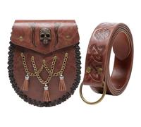 Viking Style Retro Waist Bag, Medieval Leather Belt Pouches, Viking Decoration Medieval Leather Bag Coin Purse Retro Waist Bag Knight Bag for Men