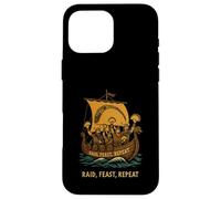 Viking Taco Raid Feast Repeat Norse Humor Case for iPhone 16 Pro Max