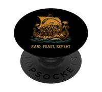 Viking Taco Raid Feast Repeat Norse Humor PopSockets Adhesive PopGrip