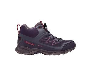 Viking Tind Mid Gtx Walking Shoe Unisex Kids, Mid Grey Ruby Red, 3.5 UK