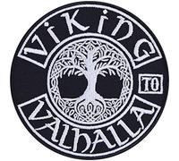 Viking to Valhalla - Embroidered Iron on Patches for Bikers, Motorcycle Riders, Vikings Warrior Fans | Sew on or Iron on Applique Vikings Patches for Jean, Jackets, Motorcycle Case 90X90 mm