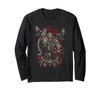 Viking Toasting Drinking Horn Ravens Norse - Huginn - Muninn Long Sleeve T-Shirt