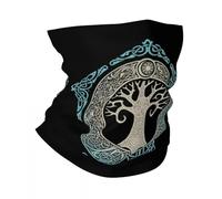 Viking Tree of Life Printed Tube Bandana - Men Women Nordic Celtic Knot Yggdrasil Graphics Neck Gaiter Vintage Headwear Black