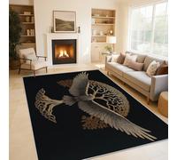 Viking Tree of Life Small Rugs for Bedroom 50x80, Norse Mythology Raven Area Rugs Living Room, Stain Proof Washable Floor Mat, Anti Slip Low Pile Carpet - Home Decor C-M1