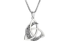 Viking Trinity Knot & Moon Necklace for Women and Men, 2025 New Stainless Steel Moon Necklace for men, Fashion moon pendant, Fashion Accessories Creative Gift (1)