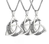 Viking Trinity Knot & Moon Necklace for Women and Men, 2025 New Stainless Steel Moon Necklace for men, Fashion moon pendant, Fashion Accessories Creative Gift (3)