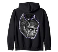 Viking Valkyrie Warrior Angel Rune Indigo Zip Hoodie