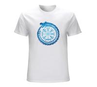 Viking Vegvisir Jormungandr World Serpents Funny Mens T-Shirt Unisex Graphic White Tee Shirt S