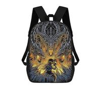 Viking Versus Three-Headed Dragon Illustration Backpack, 3D Printed School Bag, School Lunch Bag, Travel Backpack, Friends Backpack, School Backpack for Girls And Boys 17inch
