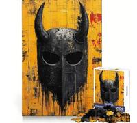 Viking War Helm Jigsaw Puzzle for Teenagers 1000 Pieces Thought Training Soft Distraction Uniform Cut Holiday Present (38x52cm)