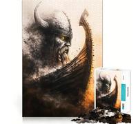 Viking Warrior And Ship Jigsaws for Adults1000 Pieces Brain Memory Game Fine Cut Premium Finishing Engaging Way to Pass Free Hours (38x26cm)