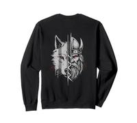 Viking Warrior and Wolf Fusion Norse Mythology Art Sweatshirt