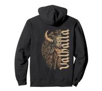Viking Warrior Braided Beard Vegvisir Norse Runes Pullover Hoodie