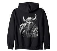 Viking Warrior Drinking Horn Beard Viking Funny Zip Hoodie