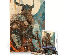 Viking Warrior Illustration Jigsaw Puzzles 1000 Pieces for Teenagers Thought Skill Casual Relaxation Flawless Fit (38x52cm)