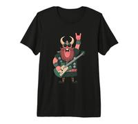 Viking Warrior Norse Character Horned Helmet Big Red Premium T-Shirt