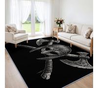 Viking Warrior Norse Mythology Machine Washable Area Rug 120x170cm | Rugs for Bedroom, Non-Slip Non-Shedding Carpet, Battle Axe Celtic Helmet, Home Decor, for Living Room, Kitchen, Dining Room