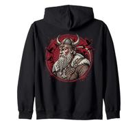 Viking Warrior Norse Mythology Raven Valhalla Zip Hoodie