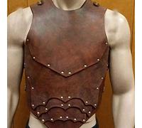 Viking Warrior PU Leather Chest Armor, Retro Medieval Knight Leather Armor, for Cosplay (Brown)