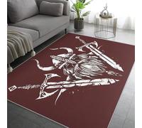 Viking Warrior Rugs Living Room 50x80, Norse Mythology Carpet for Bedroom, Non Slip Small Rug - Low Pile Flannel Floor Mat, Machine Washable Area Rugs H-13